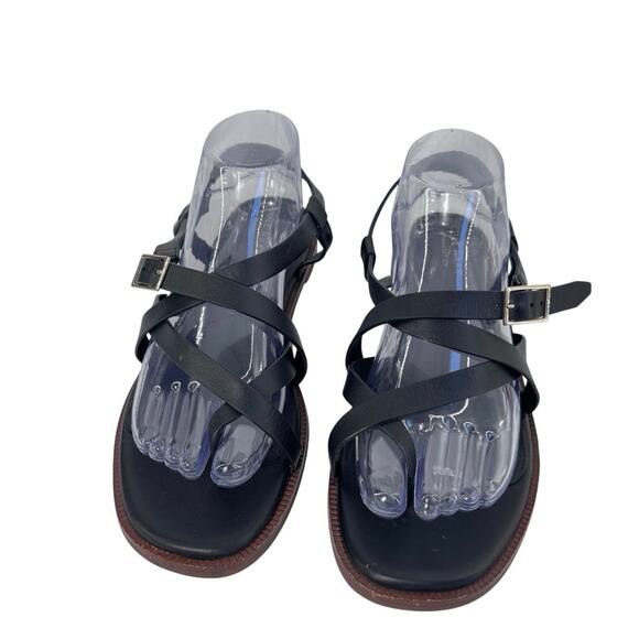 Cole Haan Black Leather Strappy Flat gladiator Sandals Women’s 10B - Picture 3 of 9